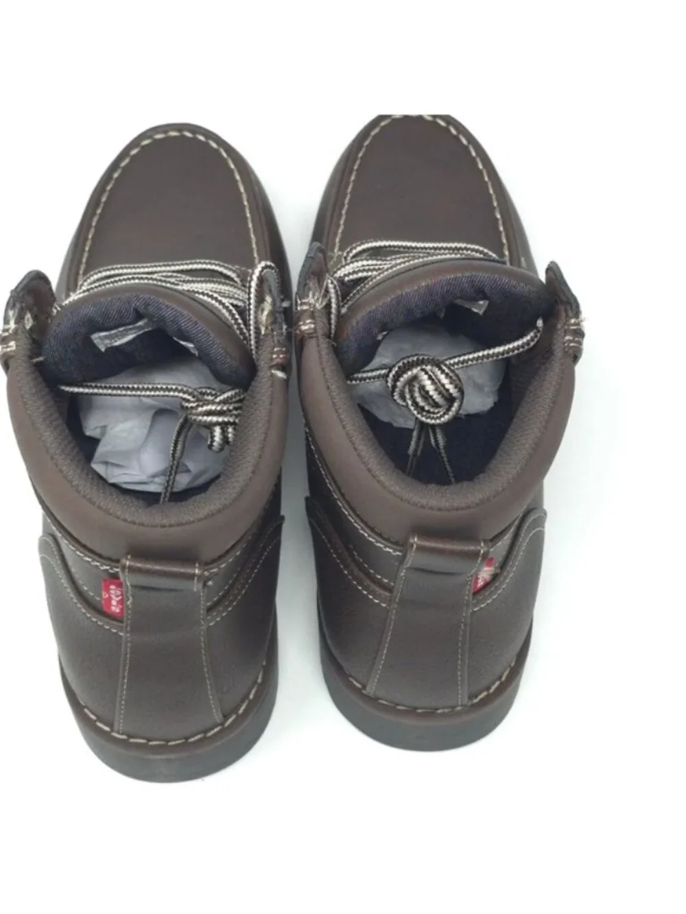Levi’s Dean Brown Synthetic Leather Moc Toe Boots Size 8M